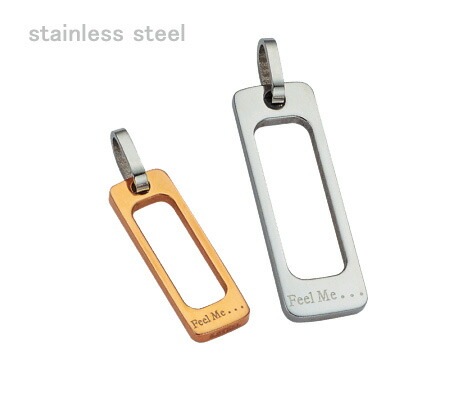 メール便送料無料<br>ステンレス くりぬきプレートネックレストップ