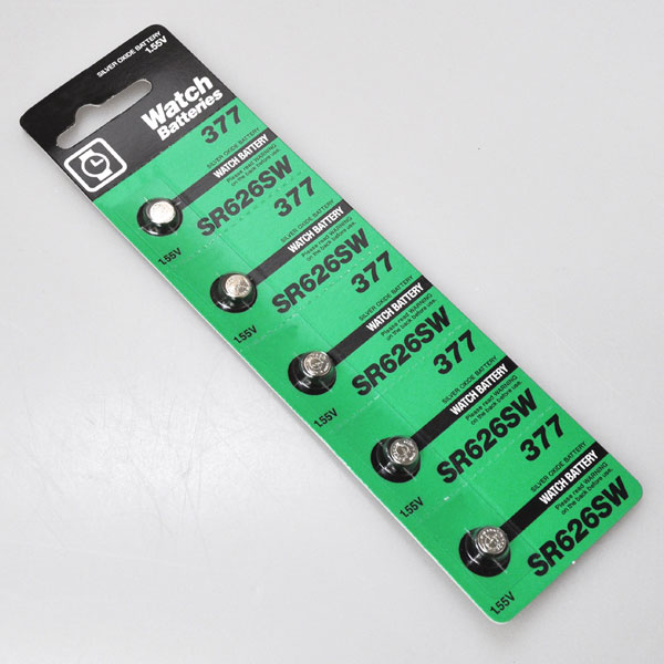 メール便送料無料<br>時計用電池SR626SW（377）1シート 5個セット