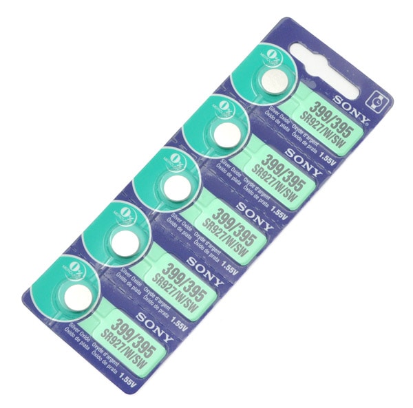 メール便送料無料<br>時計用電池SR927/W/SW （399/395）1シート 5個セット