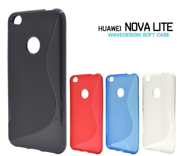 メール便送料無料<br>HUAWEI nova lite用ウェーブデザインラバーケース