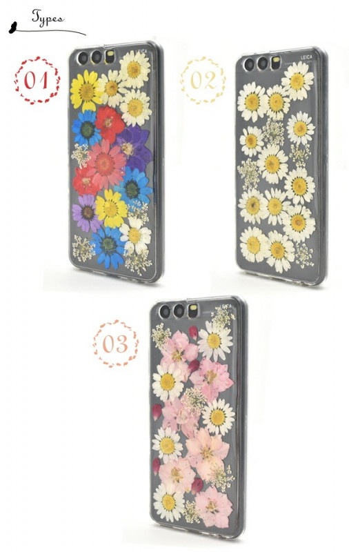 メール便送料無料<br>HUAWEI P10用カバー　押し花ケース