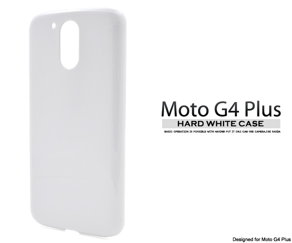 メール便送料無料<br>Moto G4 Plus用ハードホワイトケース
