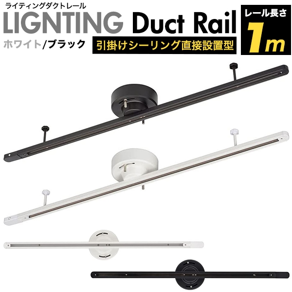 送料無料<br>引掛けシーリング用ライティングダクトレール 1m