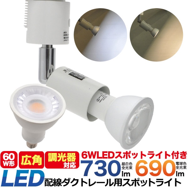 6WLEDスポットライト付きダクトレール用ライト