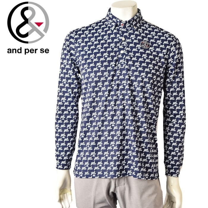 20％OFFセール！ アンパスィ and per se ゴルフ 2024秋冬新作 メンズ 長袖ボタンダウンポロシャツ 服 ゴルフウェア|and per se Mens|and per se