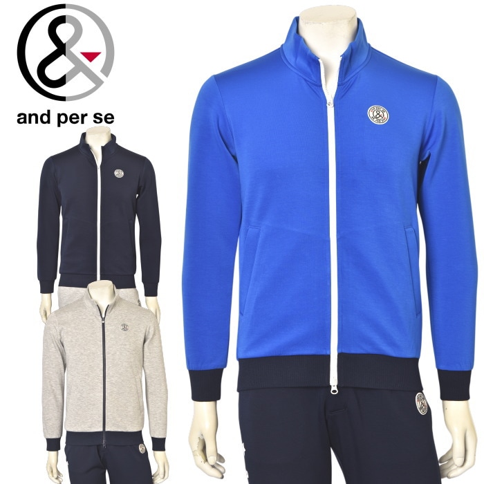 アンパスィ and per se ゴルフ 2025秋冬新作 メンズ ジップアップブルゾン トラックジャケット 服 ゴルフウェア|and per se Mens|and per se