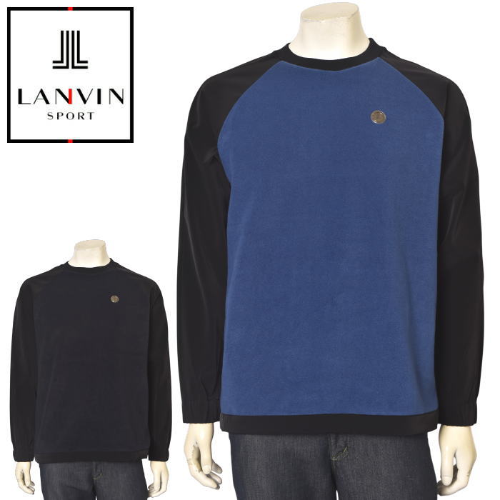 ランバン スポール ゴルフ LANVIN SPORT 2025秋冬新作 メンズ フリース切替プルオーバー 服 ゴルフウェア|LANVIN SPORT Mens|LANVIN SPORT