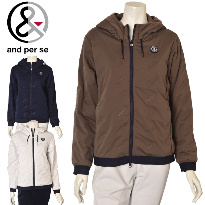 アンパスィ and per se ゴルフ 2025秋冬新作 レディース 中綿フーディーブルゾン 服 ゴルフウェア|and per se Ladies|and per se