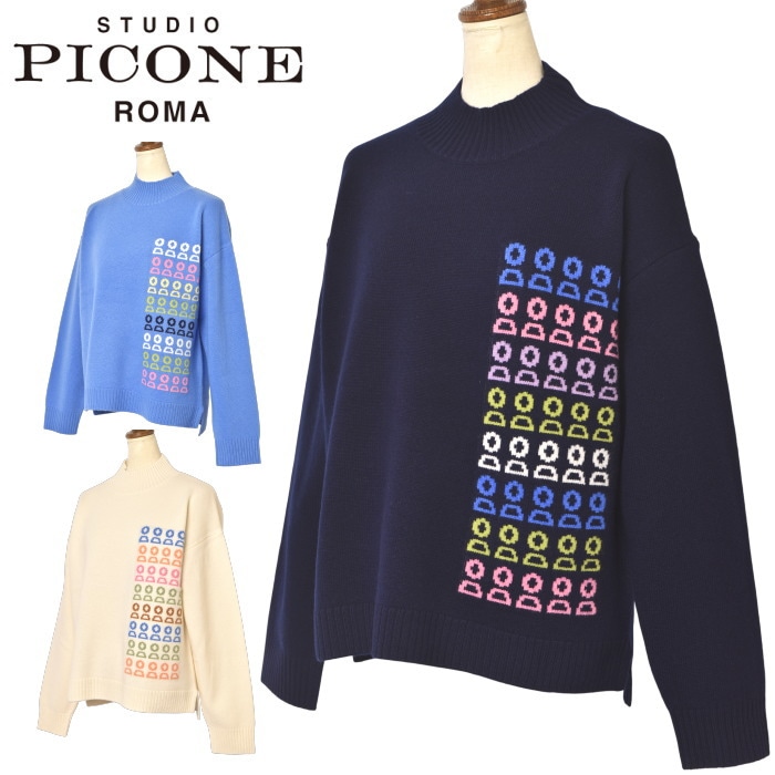スタジオ ピッコーネ STUDIO PICONE ROMA 2025秋冬新作 レディース ハイネックニットプルオーバー セーター|STUDIO PICONE Ladies|STUDIO PICONE