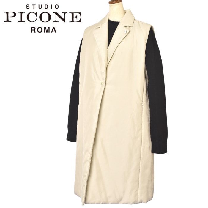 スタジオ ピッコーネ STUDIO PICONE ROMA 2025秋冬新作 レディース 中綿テーラードロングベスト|STUDIO PICONE Ladies|STUDIO PICONE