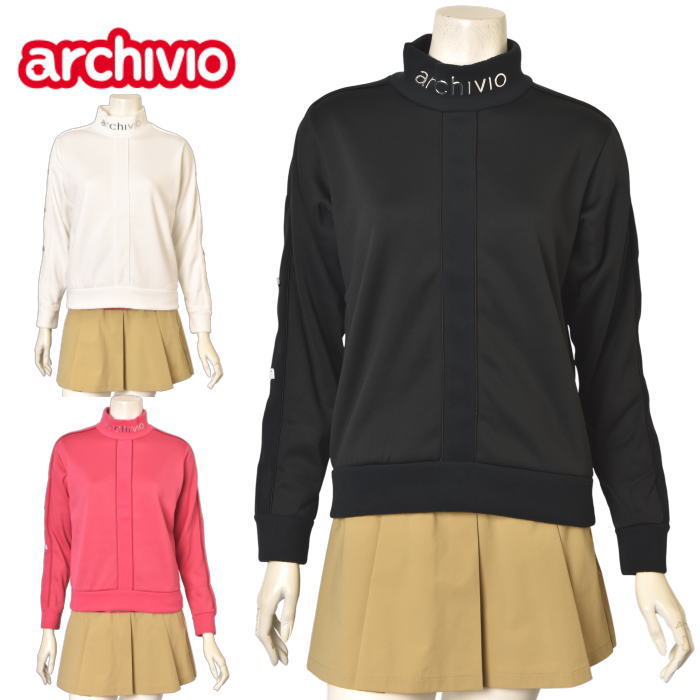 アルチビオ archivio ゴルフ 2025秋冬新作 レディース フリース切替裏起毛ハイネックプルオーバー ハイネックシャツ 服 ゴルフウェア|archivio Ladies|archivio