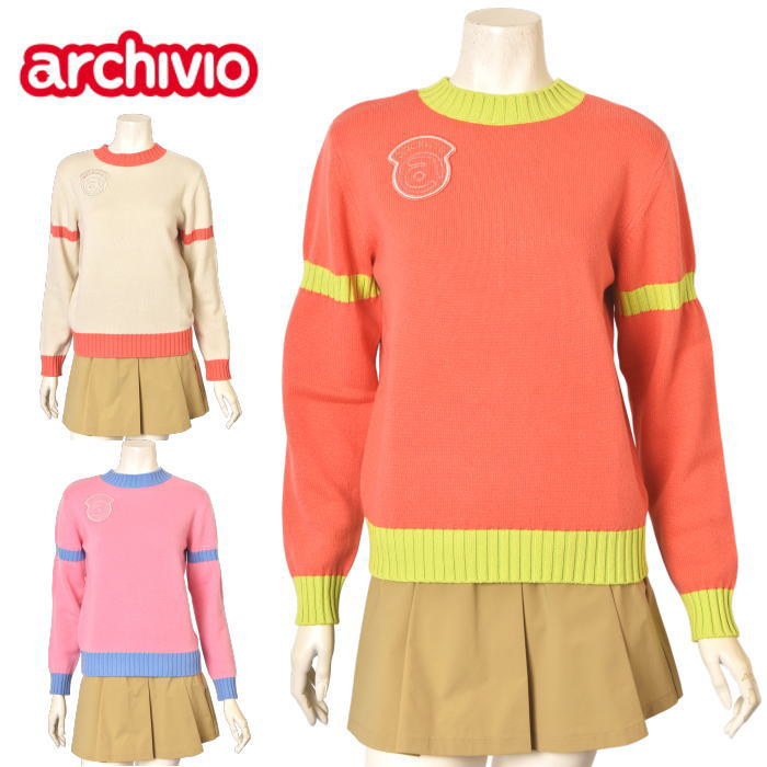アルチビオ archivio ゴルフ 2025秋冬新作 レディース カシミヤ ニットプルオーバー セーター 服 ゴルフウェア|archivio Ladies|archivio