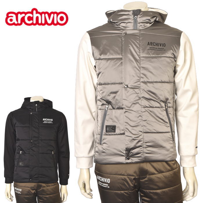 アルチビオ archivio ゴルフ 2025秋冬新作 メンズ 中綿切替フーディージップアップブルゾン 服 ゴルフウェア|archivio Mens|archivio