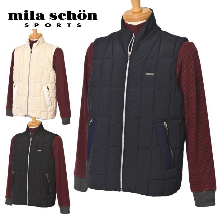 ミラショーン スポーツ ゴルフ mila schon sports 2025秋冬新作 メンズ ファイバーダウンベスト 服 ゴルフウェア|mila schon sports Mens|mila scho
