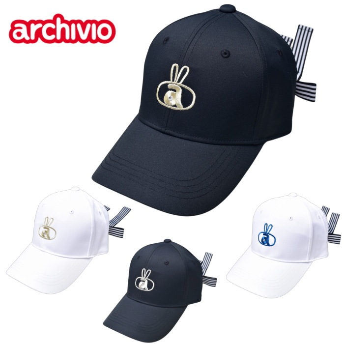 ARCHIVIO キャップ リボン付き ホワイト2026今日まで出品 30％OFFセール！ アルチビオ archivio ゴルフ 2026春夏新作 レディース