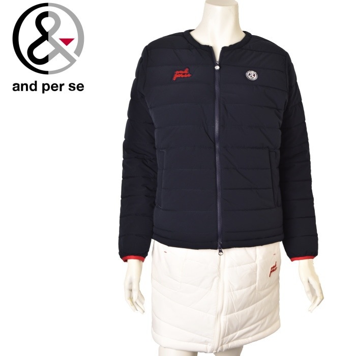 and per se(アンパスィ）ロゴ ワッペン付き ジャケット ブルゾン