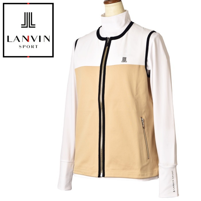 ランバンスポール LANVIN 高い レディース ジャケット ゴルフ ベージュ
