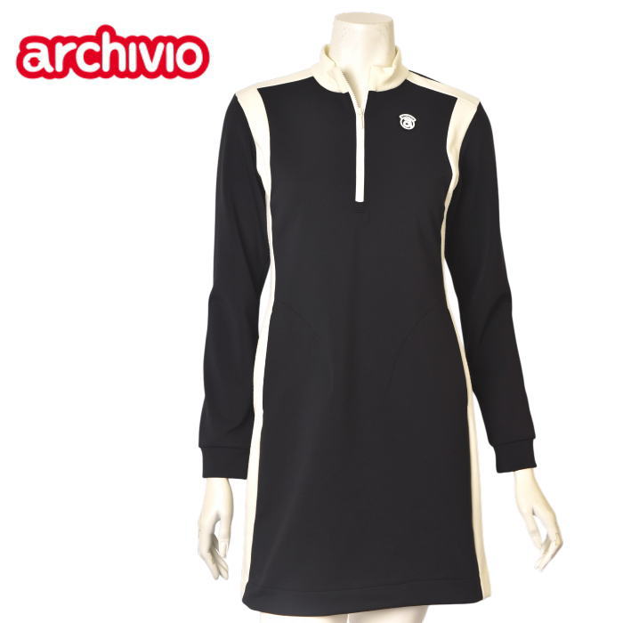 archivio アルチビオ ハーフジップ ワンピース ベージュ 50％OFFセール！ アルチビオ archivio ゴルフ 2024秋冬新作 レディース