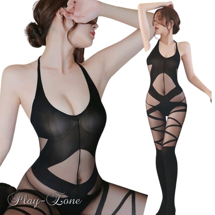 ボディストッキング 全身タイツ 穴あき ストッキング オープンクロッチ タイツ セクシー ランジェリー 下着 セクシー ストッキング 黒 タイツ ボディストッキング 穴あき セクシー タイツ クロス柄 A251