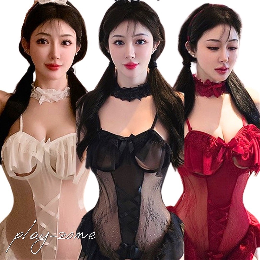 バニーガール コスプレ セクシー コスチューム 穴あき レオタード オープンバスト コスチューム うさぎ 仮装 コスプレ衣装 メイド コスプレ メイド服 セクシー バニー セクシー ランジェリー  セ