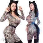 キャットスーツ コスプレ セクシー コスチューム ハロウィン 豹柄 猫 コスプレ パンツ 全身タイツ 穴あき ボディスーツ セクシー コスプレ キャットスーツ オープンクロッチ ボディスーツ レオパー