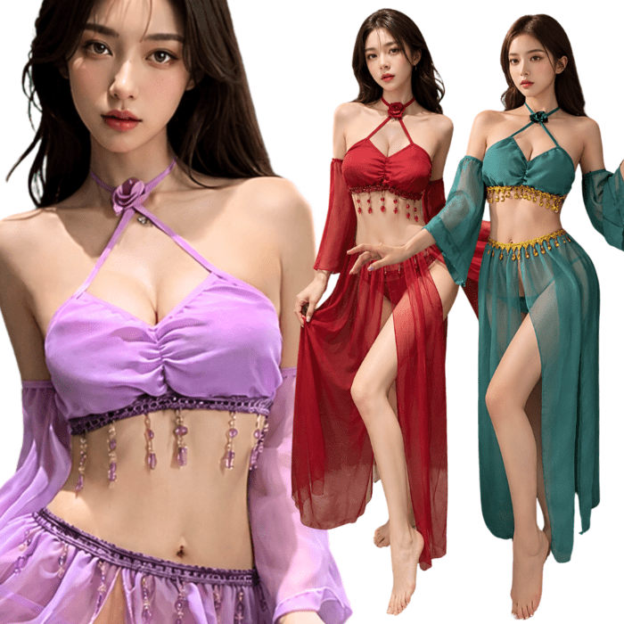 アラビアンナイト コスプレ セクシー コスチューム ベリーダンス レディース ダンス 衣装 アラビアン 衣装 4点セット A889