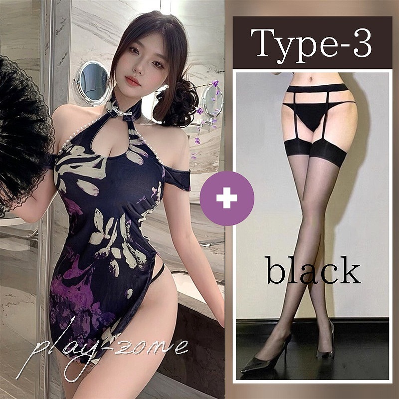チャイナドレス コスプレ セクシー チャイナ セクシー コスチューム ベロア ドレス パール付 花柄 オフショルダー ミニ タイト スリット ワンピース レディース チャイナ服 コスプレ衣装 可愛い セクシードレス ボディコン A427 商品画像