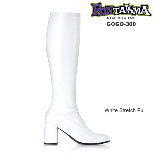 FUNTASMA(Pleaser) GOGO-300 つや消し白 ニーハイブーツ GOGO