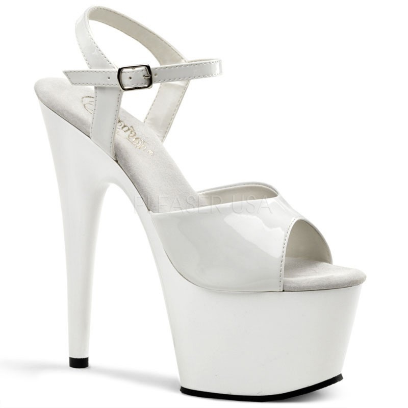 Pleaser(�ץ꡼����) ADORE-709 ���쥵����� ���󥯥륹�ȥ�åץ������ ���ʥ�� ��ۥ磻�� 7inch Heel, 2 3/4inch PF������