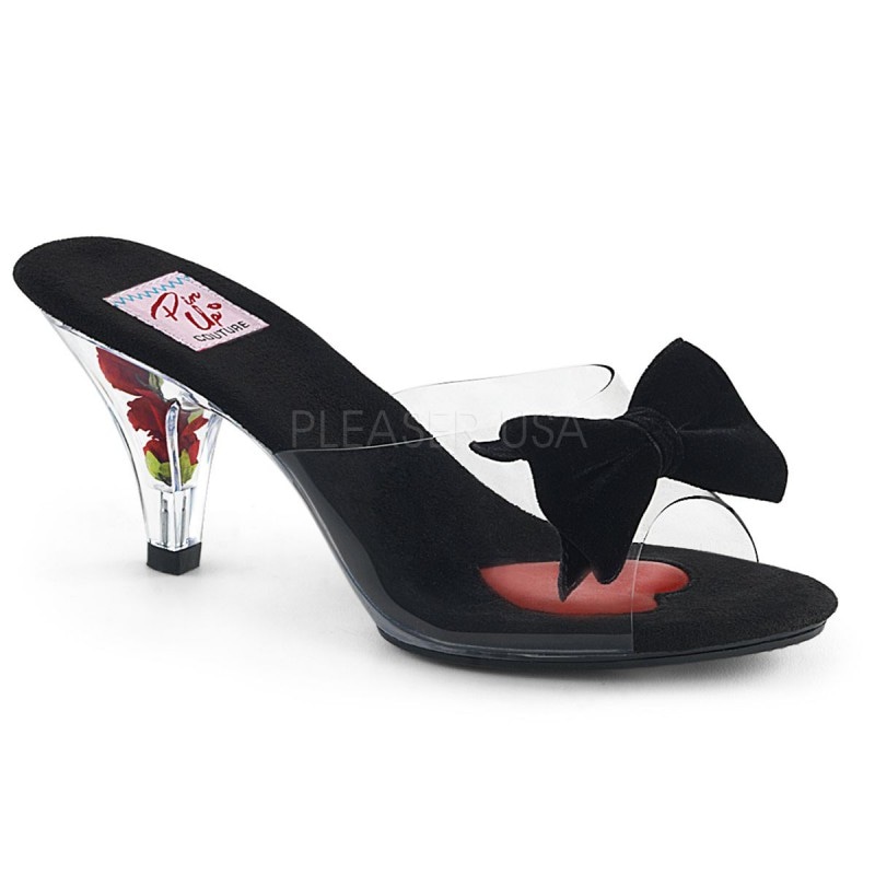 Pin Up Couture BELLE-301BOW 3inch Heel, 1/8inch PF Slide������