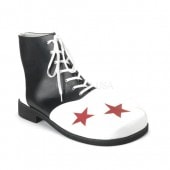 Funtasma CLOWN-02 Adult Blk-Wht Pu W/Red Stars Clown Shoe #Men's ������