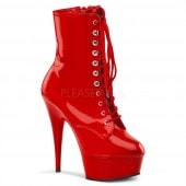 Pleaser DELIGHT-1020 6inch Lace-Up PF Ankle Boot, Side Zip������