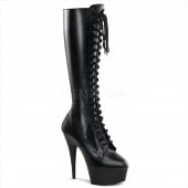 Pleaser DELIGHT-2023 6inch Heel, 1 3/4inch PF Stretch Knee BT, Side Zip