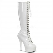 Pleaser DELIGHT-2023 6inch Heel, 1 3/4inch PF Stretch Knee BT, Side Zip