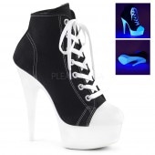 Pleaser(�ץ꡼����) DELIGHT-600SK-02 ���ˡ������֡��� �������Х����ͥ���ۥ磻�� UV�ָ� �����ɥ��å� 6inch Heel, 1 3/4inch PF������