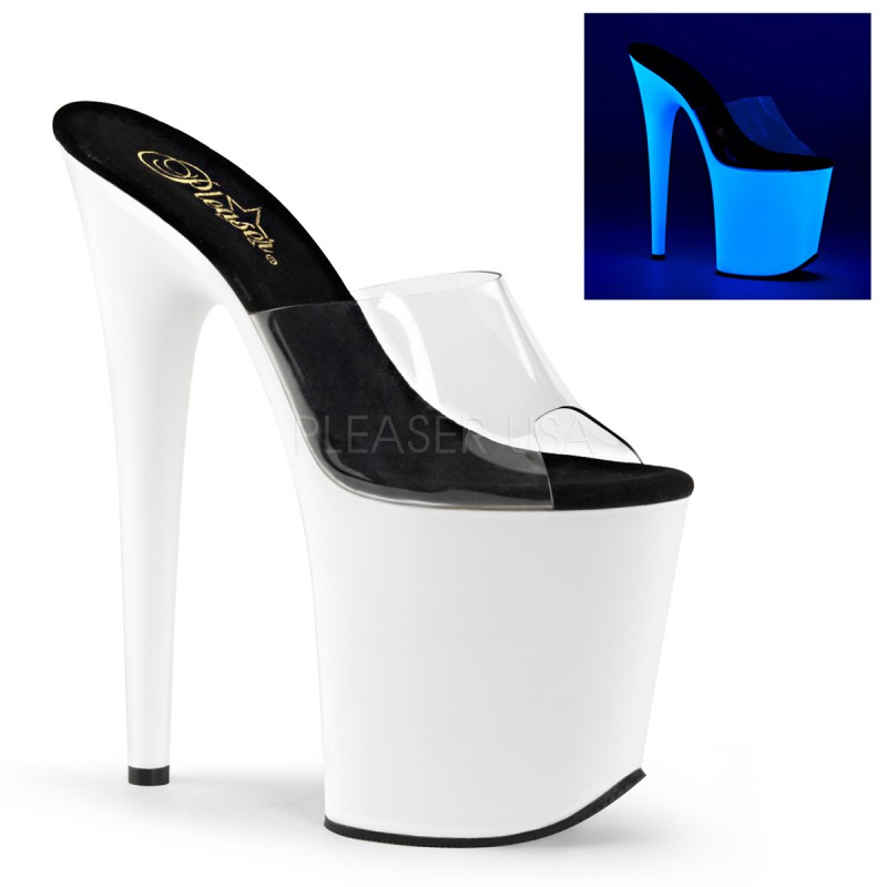 Pleaser(�ץ꡼����) 20cm�ҡ��� Ķ���쥵����� �ե�ߥ� FLAMINGO-801UV ���ꥢ���ͥ���ۥ磻�Ȣ�����