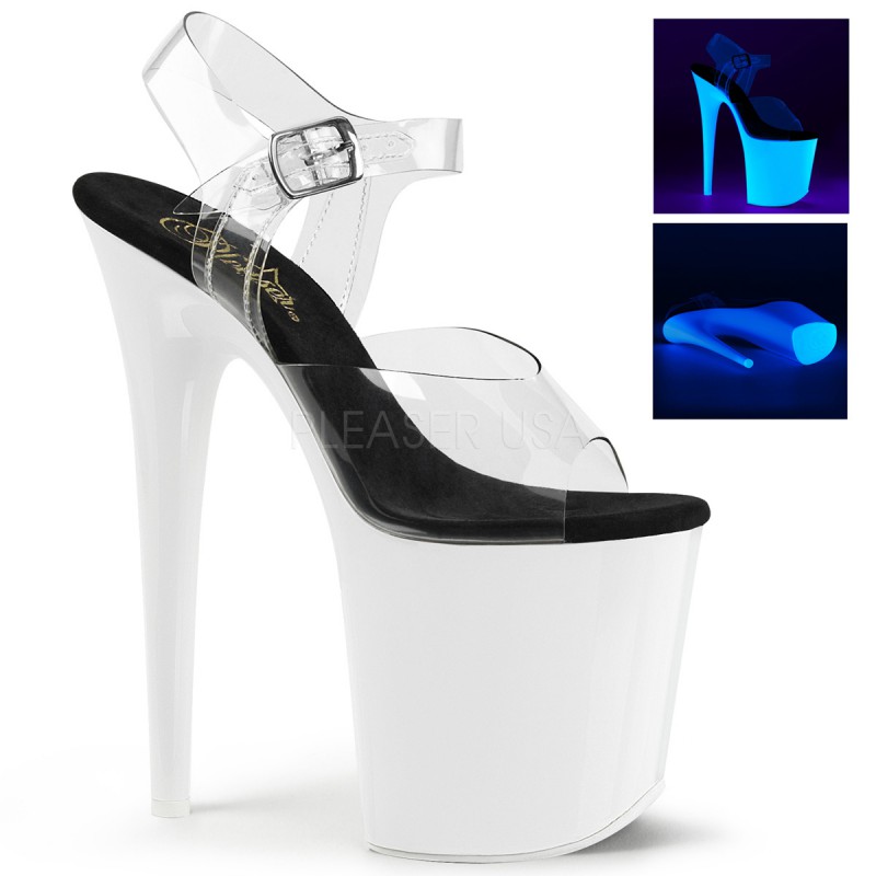 Pleaser(�ץ꡼����) FLAMINGO-808UV 20cm�ҡ��� Ķ���쥵����� �֥�å��饤�ȷָ� �ե�ߥ� ���ꥢ���ͥ���ۥ磻�Ȣ�����