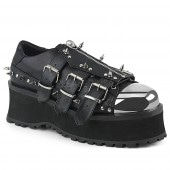 Demonia GRAVEDIGGER-03 2 3/4inch Platform Lace-Up Shoe W/ Metal Toe Cap #Men's/Unisex������