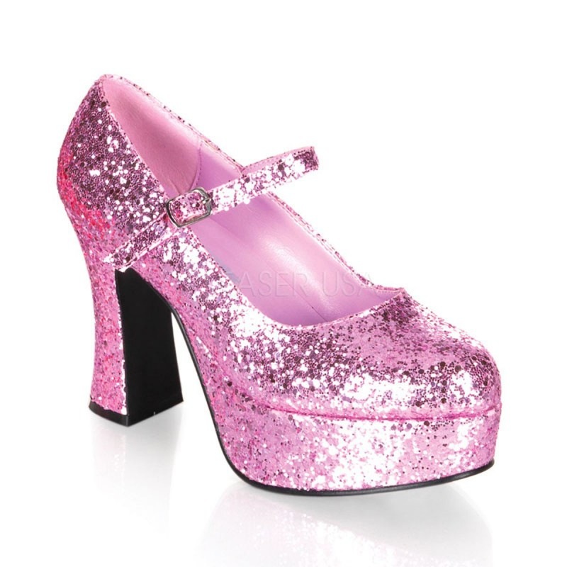 Funtasma MARYJANE-50G 4inch Heel, 1 1/2inch PF, Heel Mary Jane Pump w/Glitter������