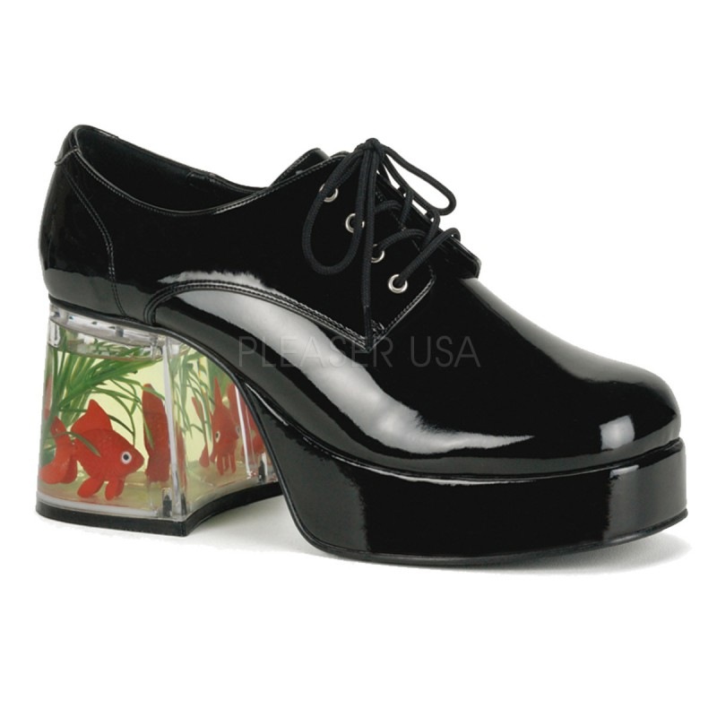Funtasma PIMP-02 3 1/2inch Heel, 1 1/2inch PF #Men's Disco Platform w/Floating Fish������