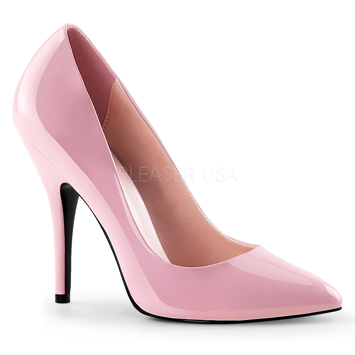 本物 美品 CELINE ベビーピンク タッセル ヒール パンプス 本革 Pleaser SEDUCE-420 ベビーピンク パンプス プリーザー