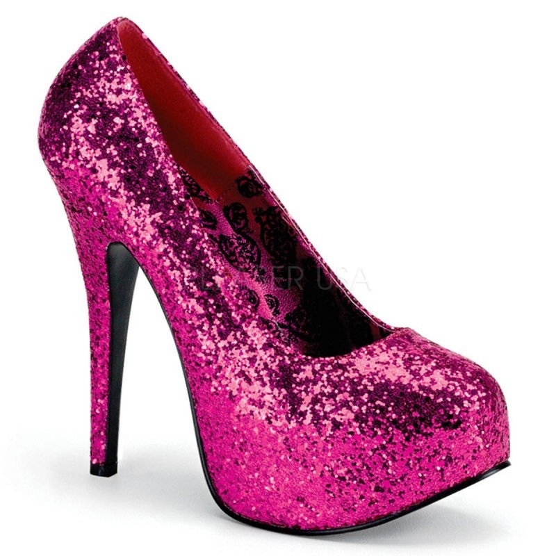 Pleaser Pink Label TEEZE-06GW 5 3/4inch Heel, 1 3/4inch Hidden PF Wide Width Pump������