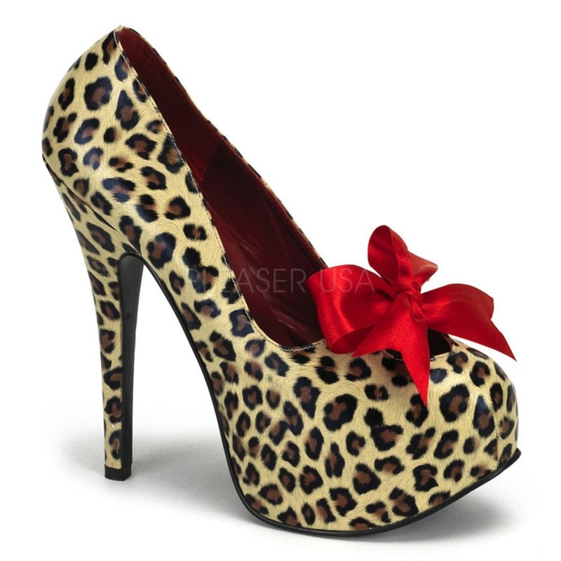 Bordello TEEZE-12 5 3/4inch Heel Concealed Platform Pump W/Ribbon Bow������