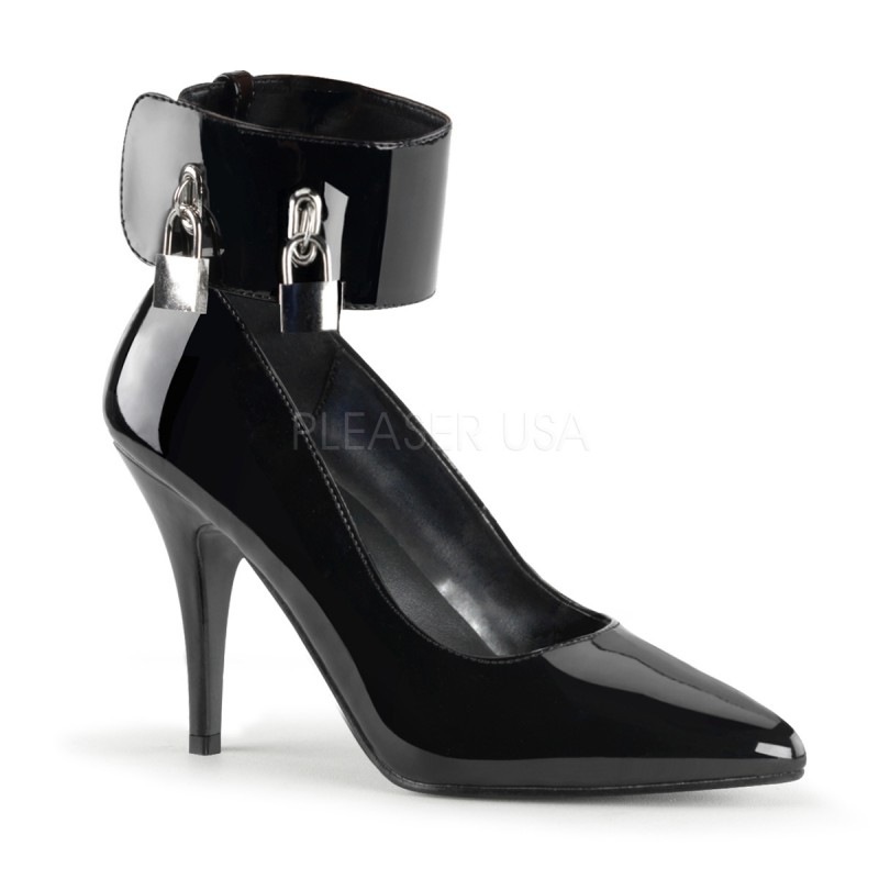 Pleaser(�ץ꡼����) ��������դ���­�󥹥ȥ�å��դ��ϥ��ҡ���ѥ�ץ�/���ʥ���/�ҡ������10cm��Vanity-434-BLKPAT������
