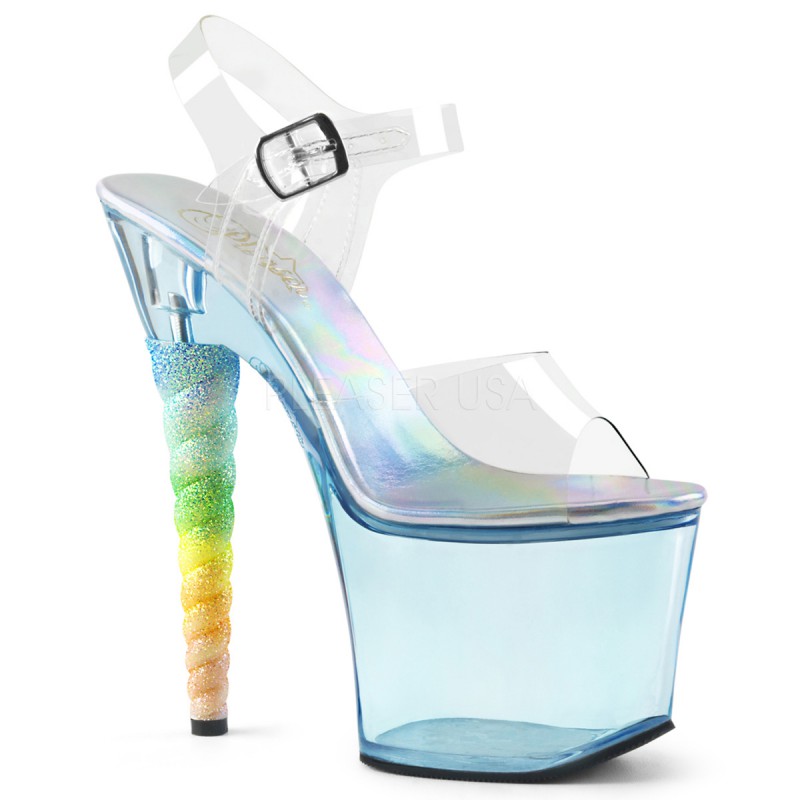 Pleaser(�ץ꡼����) UNICORN-708T ��˥�����ҡ��� ���󥯥륹�ȥ�åץ������ ��ѽ� ���ꥢ���٥ӡ��֥롼 7inch Heel, 3 1/4inch PF������
