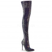 Pleaser(�ץ꡼����) COURTLY-3015 ����å����Ǻॵ���ϥ��֡��� �Ҥ������󥰥֡��� 5inch Glitter Thigh High Boot, 1/3 Side Zip������