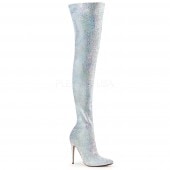 Pleaser(�ץ꡼����) COURTLY-3015 �����ϥ��֡��� �Ҥ������󥰥֡��� 5inch Glitter Thigh High Boot, 1/3 Side Zip������