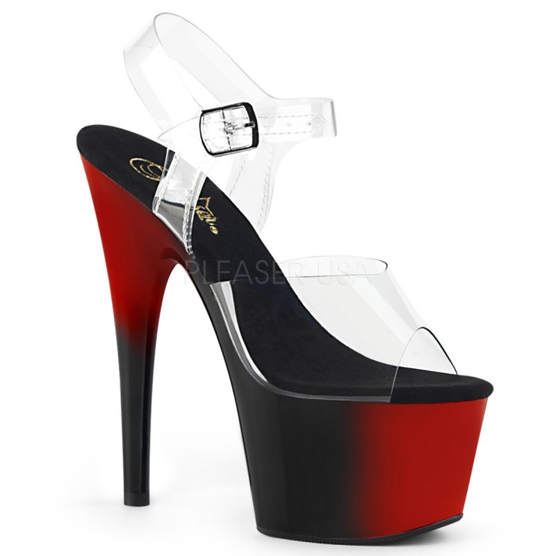 Pleaser(�ץ꡼����) ADORE-708BR �ġ��ȡ��󥫥顼 ���󥯥륹�ȥ�åץ������ ��åɡ��֥�å� 7inch Heel, 2 3/4inch PF������