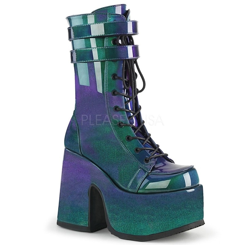 Demonia(�ǥ�˥�) CAMEL-250 �졼�����å� �ߥåɥ����ե֡��� �Хå����å� �ѡ��ץ롿���꡼�� 5inch Chunky Heel, 3inch P/F������