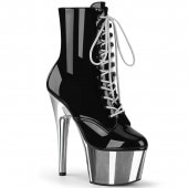 Pleaser ADORE-1020 7inch Heel, 2 3/4inch PF Lace-Up Front Ankle Boot, Side Zip������
